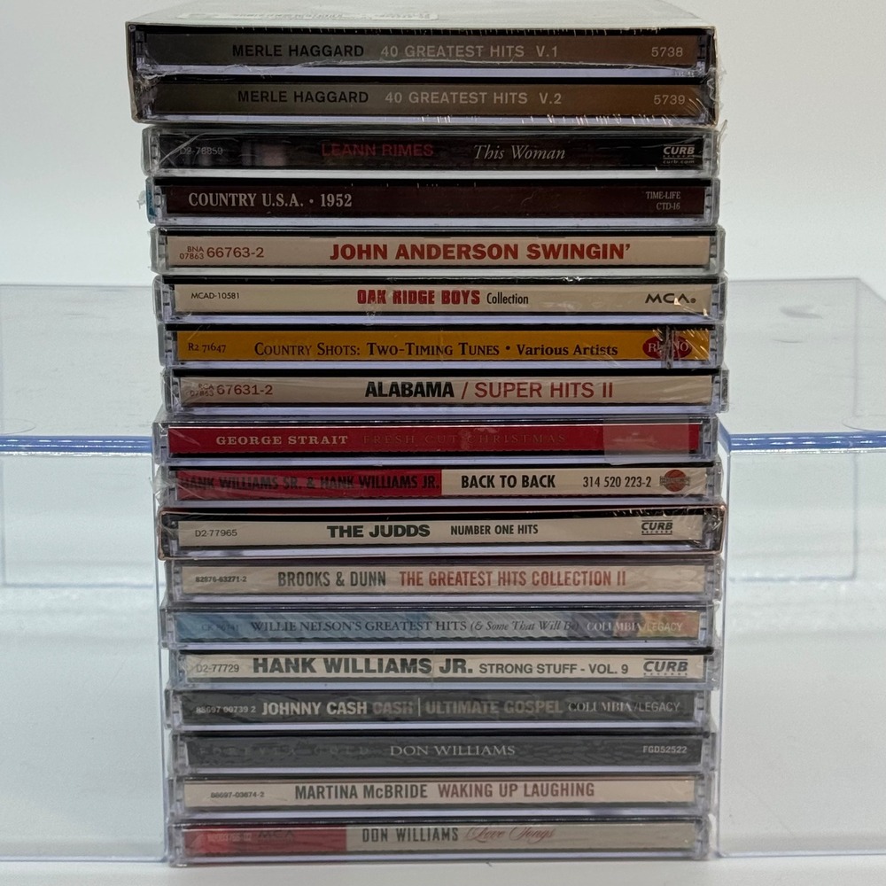 18 New Sealed Country Music CD Lot Johnny Cash George Strait Alabama Haggard